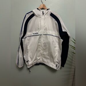 Columbia White and Navy Windbreaker Jacket
